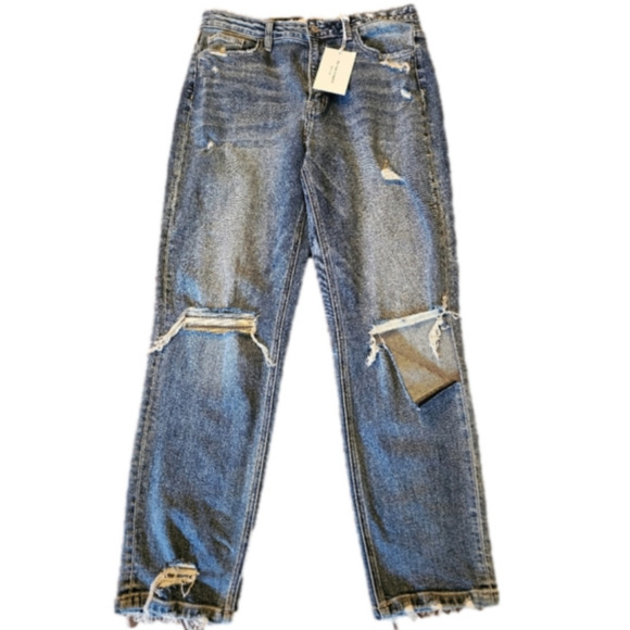 Flying Monkey Light/Medium Wash High Rise Boyfriend Straight Leg Jeans Size 30 - Picture 1 of 16